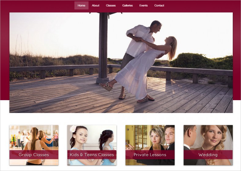 the dance studio wordpress theme 788x560