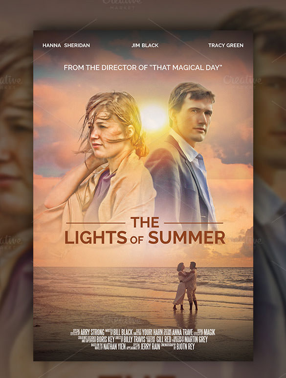 the lights of summer movie poster print template