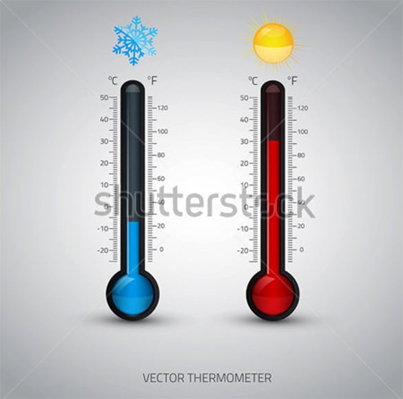 thermometer template for measuring hot cold temperature