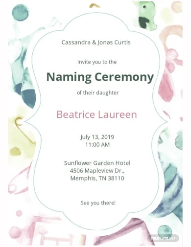 twin naming ceremony invitation template