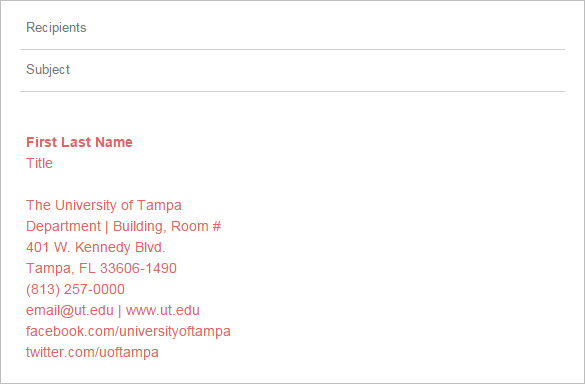 13+ College Student Email Signatures