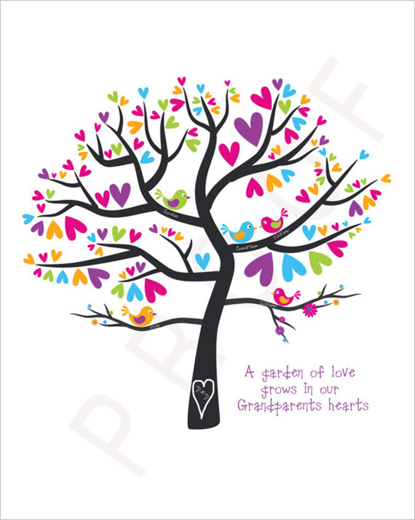 wedding gift family tree art