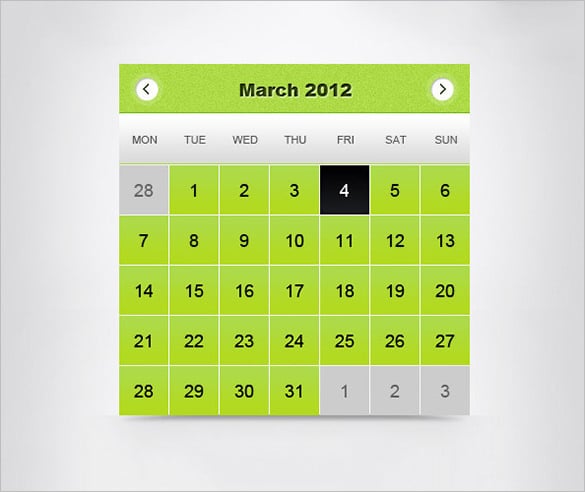 wood psd calendar template