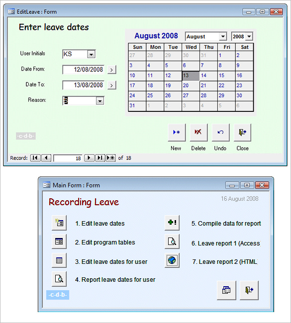 access employee database template