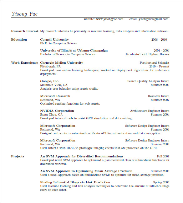 15+ Latex Resume Templates - PDF, DOC | Free & Premium ...