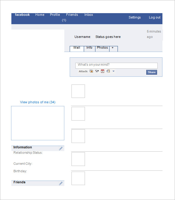 Facebook Profile Template Google Docs