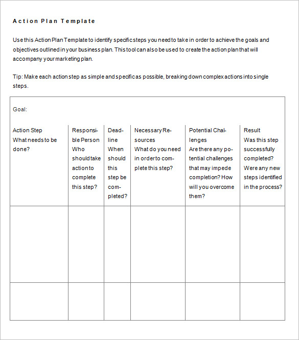 Action Plan Format For Bpo