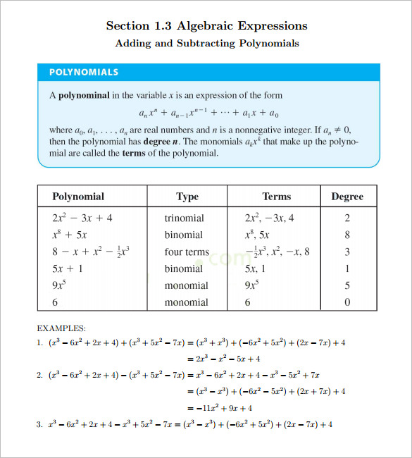 8+ College Algebra Worksheet Templates - DOC, PDF