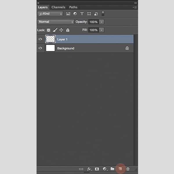 create a new layer by clicking on the little icon