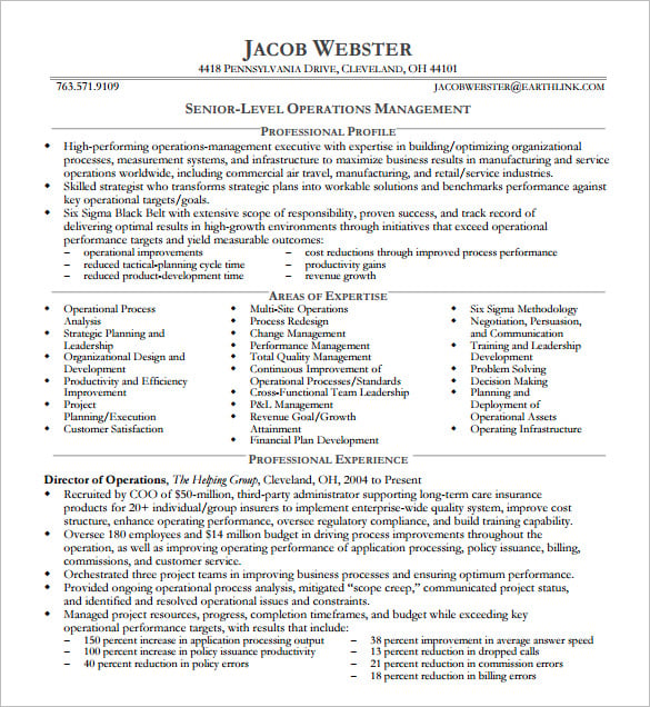 10 executive resume templates free samples examples