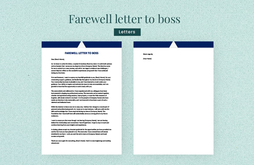 farewell letter to boss