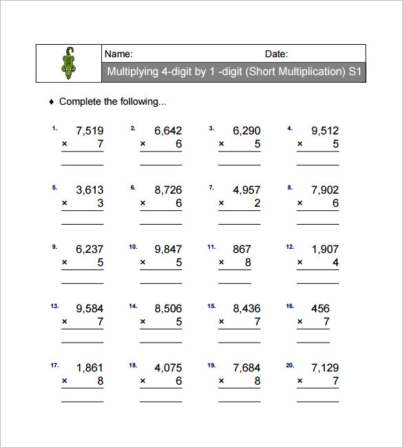 9+ Multiplication and Division Worksheet Templates & Samples - PDF