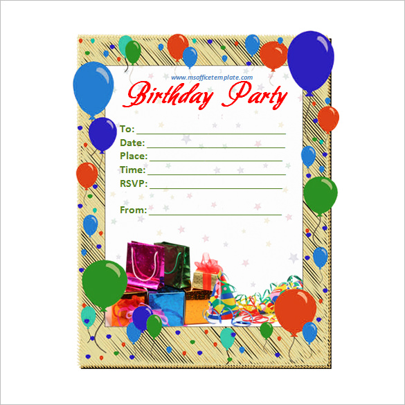 Birthday Party Invitation Templates Free Download 9