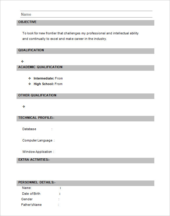 25+ Resume Templates for Freshers - PDF, DOC