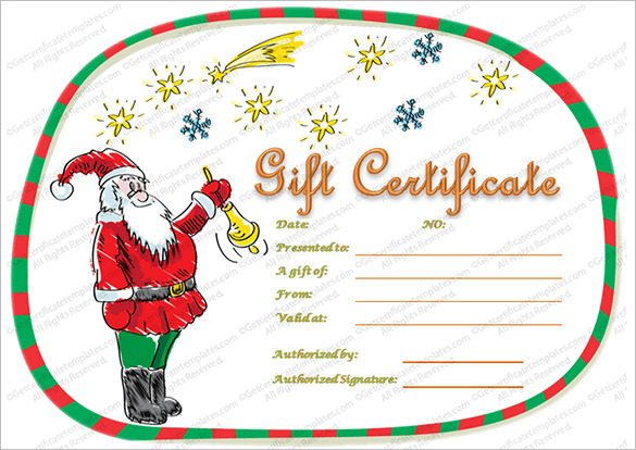 blank christmas gift certificate template