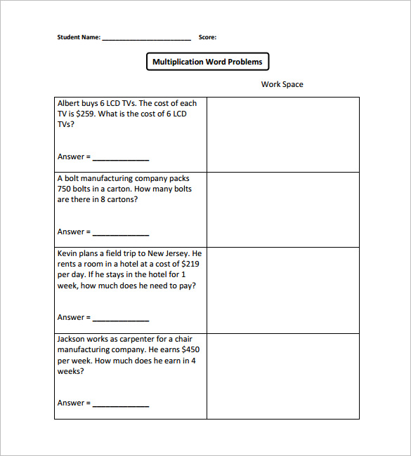 9+ Multiplication and Division Worksheet Templates & Samples - PDF