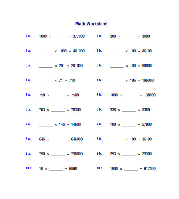 Multiplication And Division Worksheet For Class 2