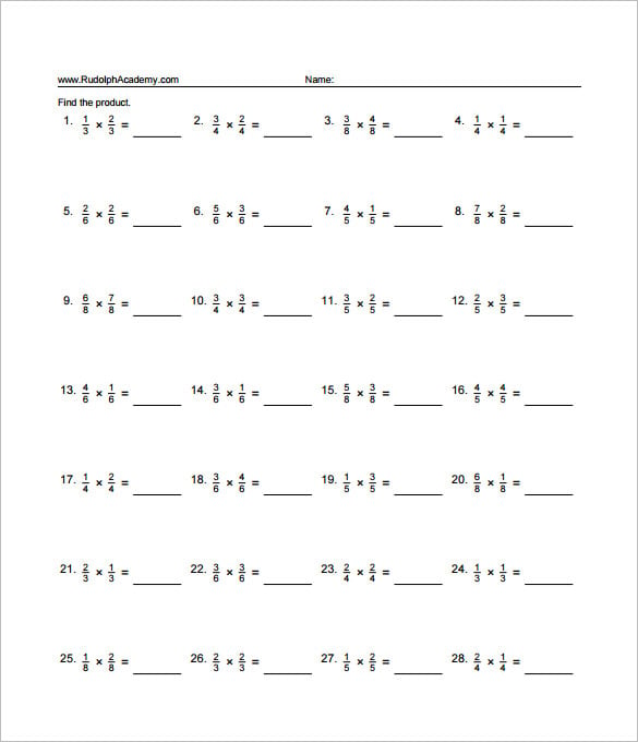 10+ Multiplying Fractions Worksheet Templates - PDF | Free & Premium