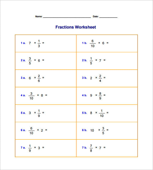 multiplying fractions worksheets with answers