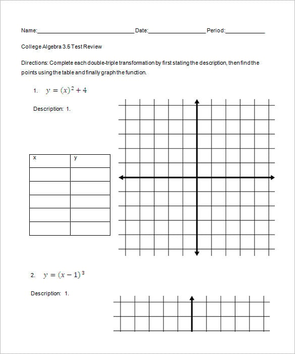 8+ College Algebra Worksheet Templates - DOC, PDF | Free ...
