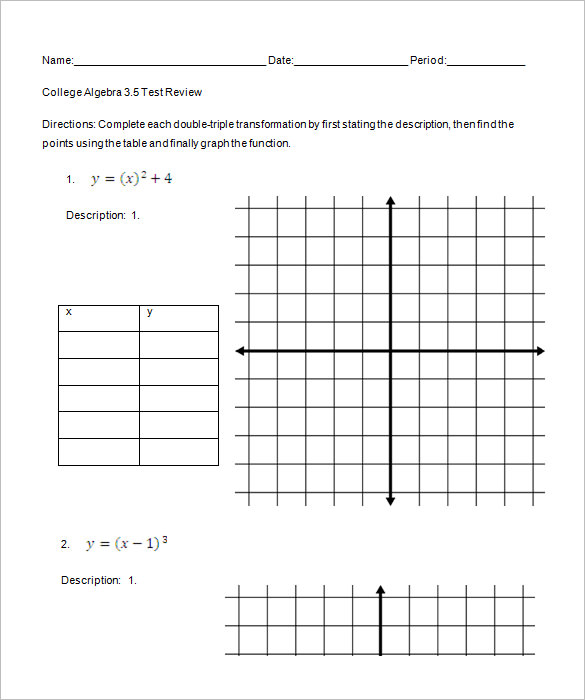 8+ College Algebra Worksheet Templates - DOC, PDF | Free & Premium ...