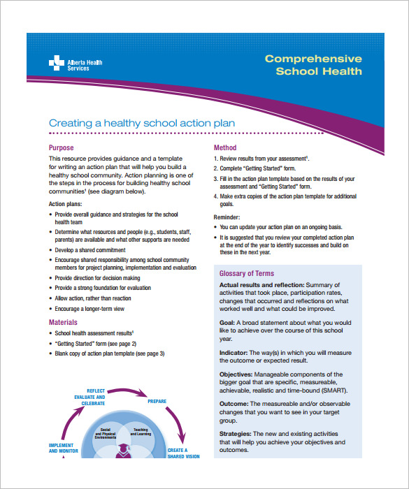 7+ School Action Plan Templates Word, Excel, PDF