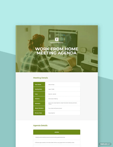 work from home meeting agenda template