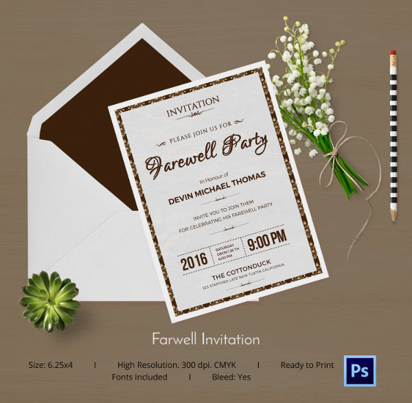 Farewell Invitation Cards Free Download 5