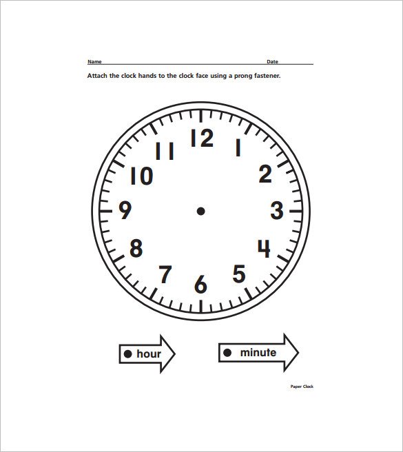 label a clock worksheet