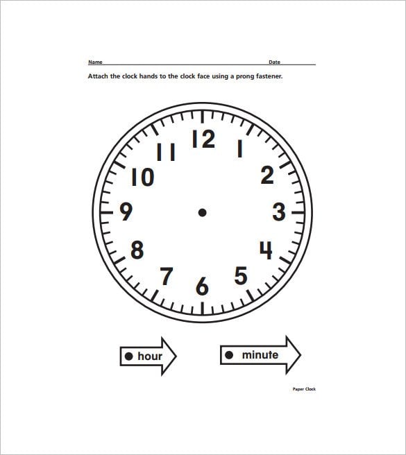 21+ Printable Clock Templates - PDF, DOC