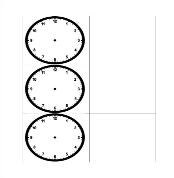 printable clock template