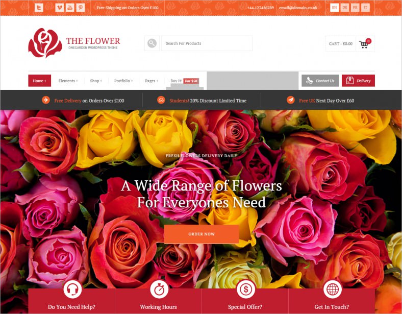 16  Beautiful Florists Website Templates Themes Free Premium