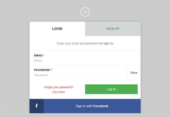 beautifully designed login signup panel template i