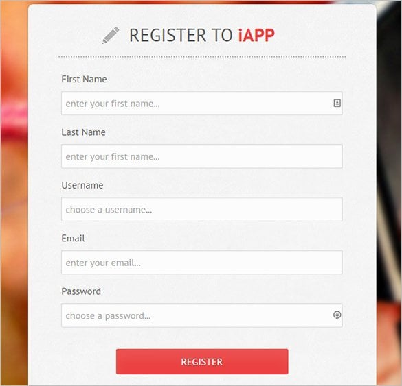 Registration Html Template Free Download