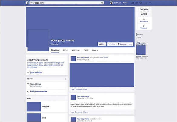 facebook page mockup psd free download