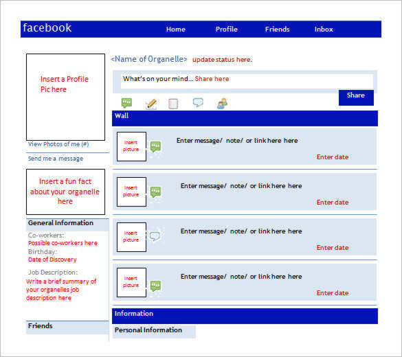 facebook organelle project ppt template free download