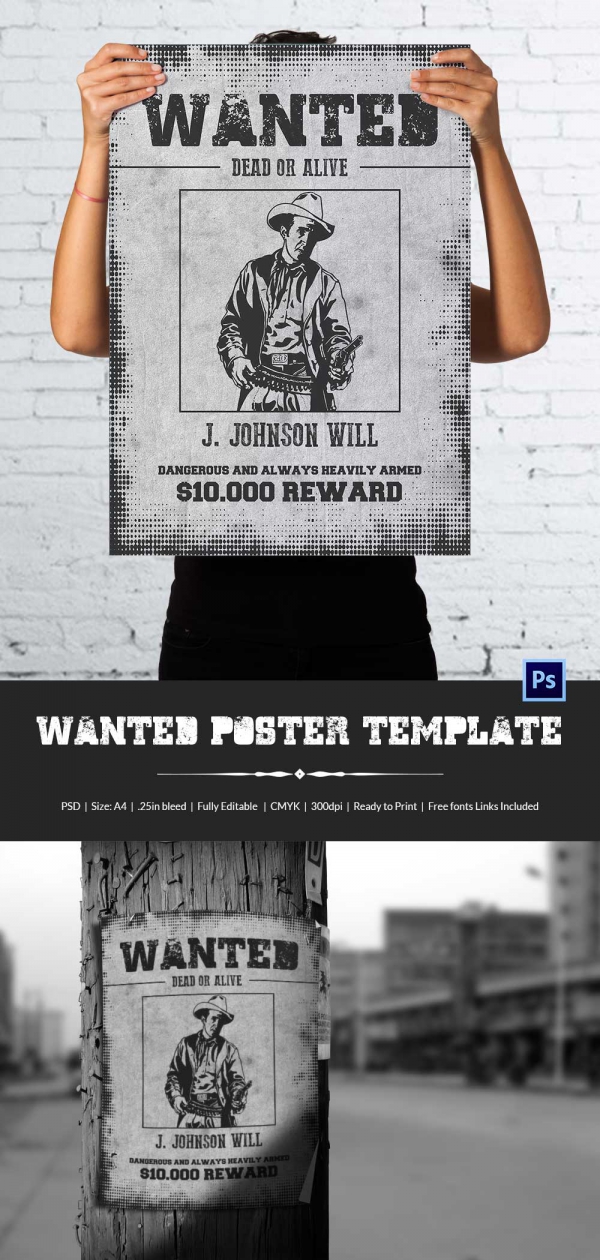 Wanted Poster Template - 34+ Free Printable Word, PSD, Illustration