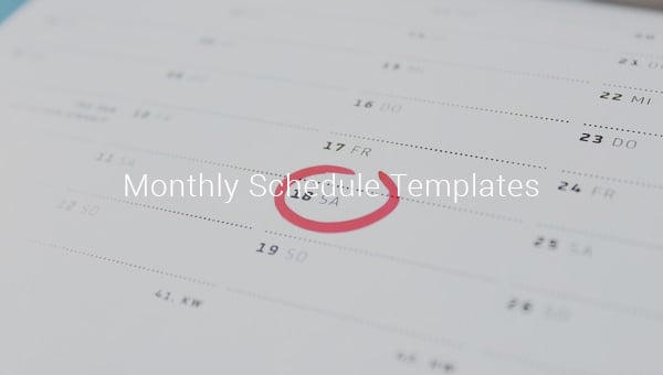 monthly schedule templates
