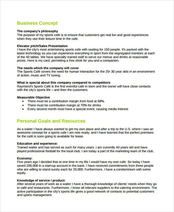 pub business plan examples uk