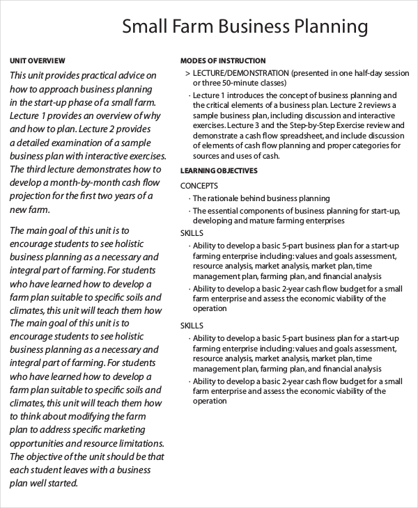 small business plan for poultry farm