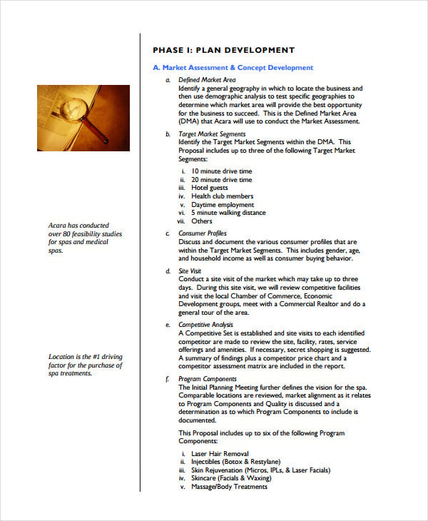 medical spa business plan example