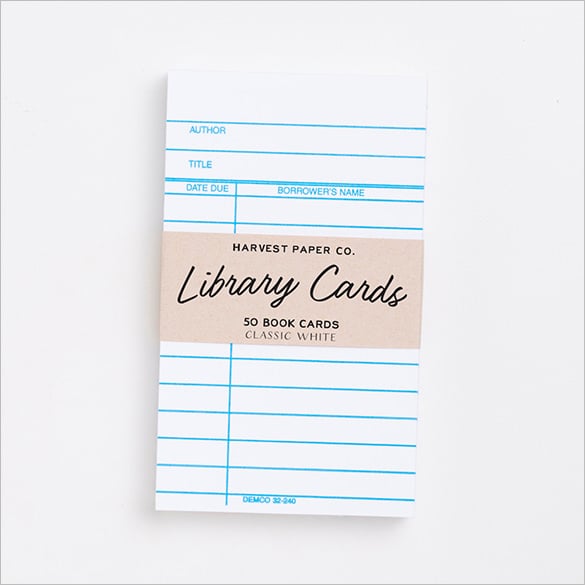 cololrs classic white library card