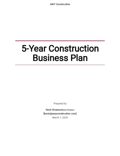 Image 7 for Construction Business Plan Template Free