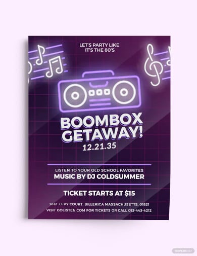 0s beat box music flyer template