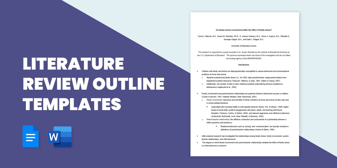 literature review outline templates samples