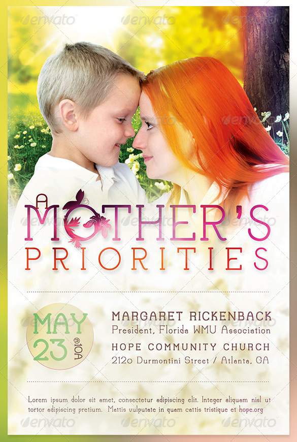 a mother’s priorities flyer template