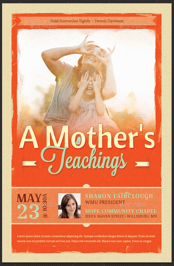 a mother’s teachings flyer template