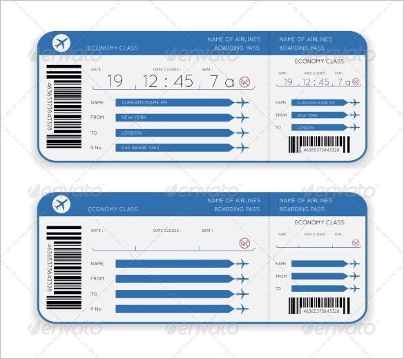 airline boarding pass ticket template