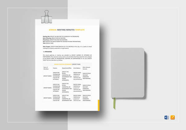 annual meeting minutes template in ms word