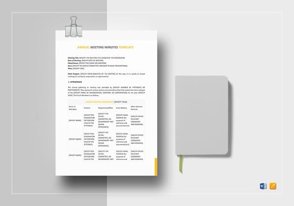 annual meeting minutes template in ipages